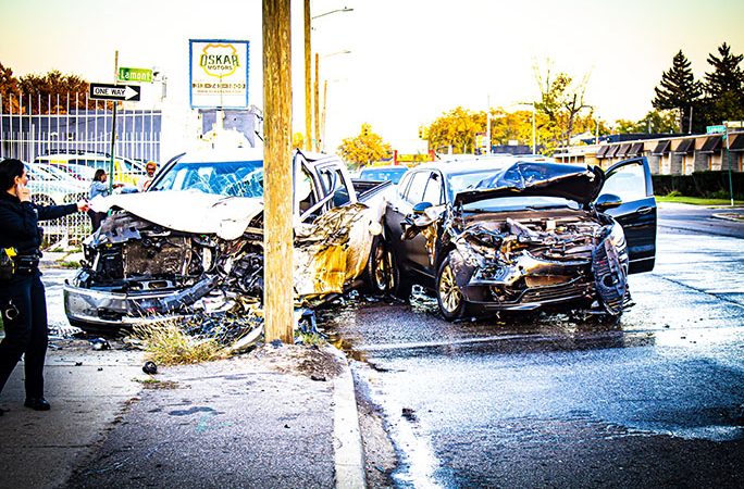 Head-On Collision on East 7 Mile Road Causes Multiple-Car Pileup Near Taylor Made Burgers